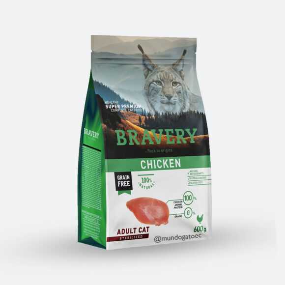 BRAVERY POLLO STERILIZED - GATO ADULTO 600gr